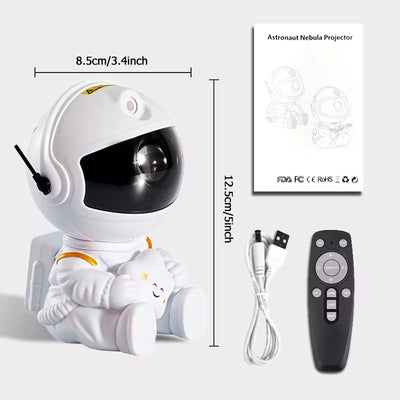 Galaxy Star Projector Night Light - Astronaut-Themed LED Lamp for Bedroom and Home Decoration